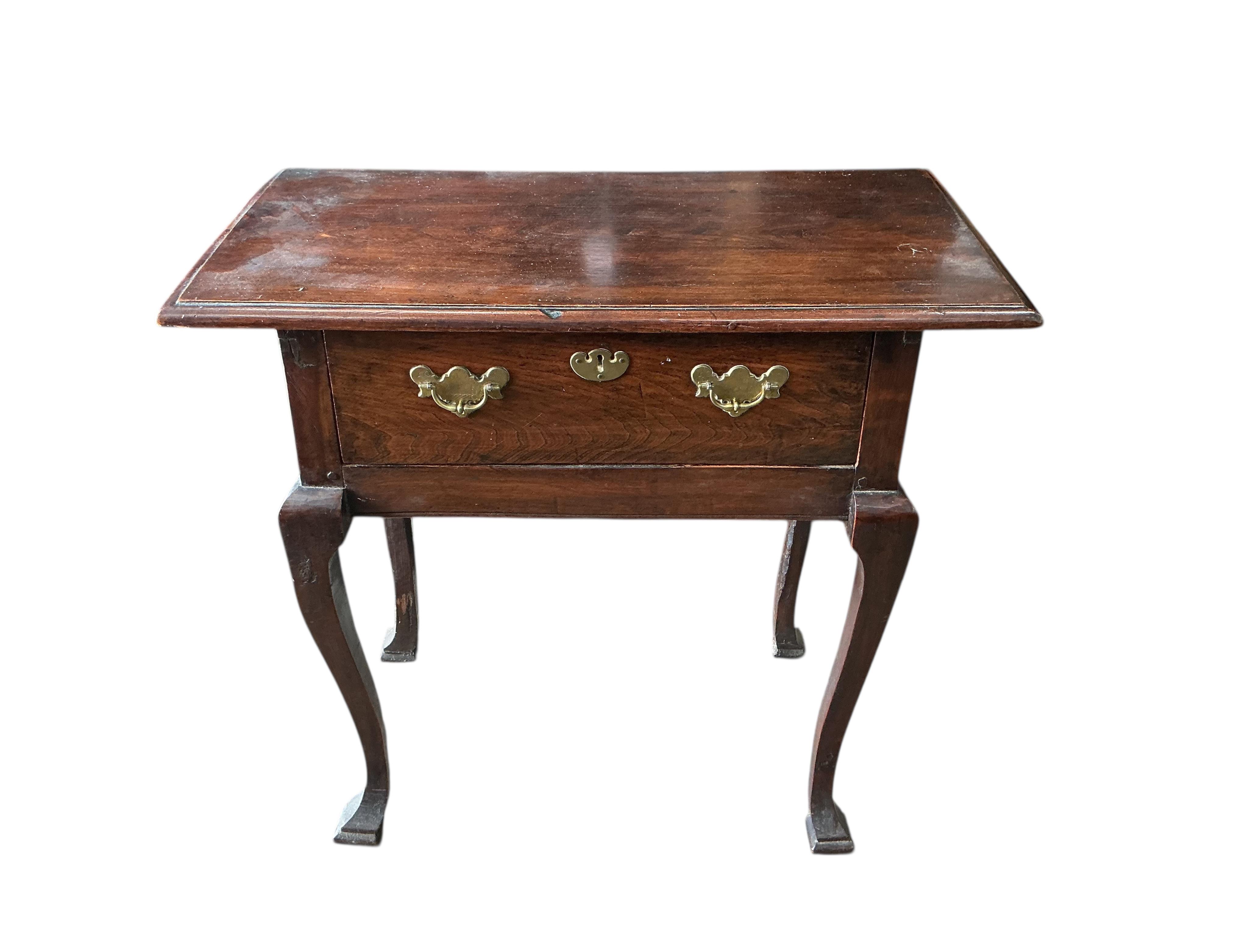 An 18th century rectangular oak side table, width 76cm, depth 39cm, height 74cm